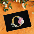 Bridesmaid Makeup Bags Floral Alphabet Print Cosmetic Case Bridal Party Make Up Pouch Necessaries Lady Tote Purse Wedding Gifts