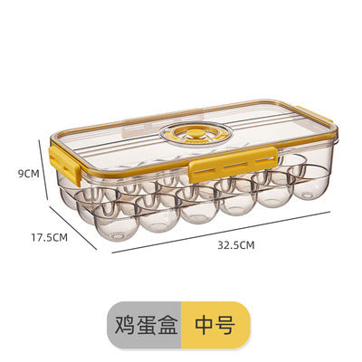 Refrigerator Storage Box Kitchen Storage Container Food Grade PET Plastic Transparent Thickened Timekeeping Frozen Organizer Box