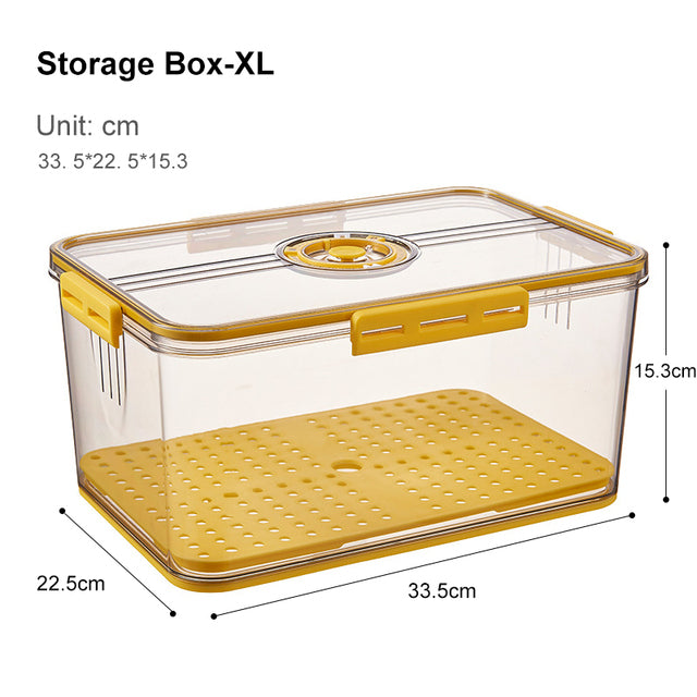 Refrigerator Storage Box Kitchen Storage Container Food Grade PET Plastic Transparent Thickened Timekeeping Frozen Organizer Box