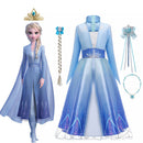Vestido de niñas congeladas Elsa 2, disfraz de Cosplay para niños, Vestidos de princesa para niños, Vestidos Infantiles de Reina de la nieve de Disney