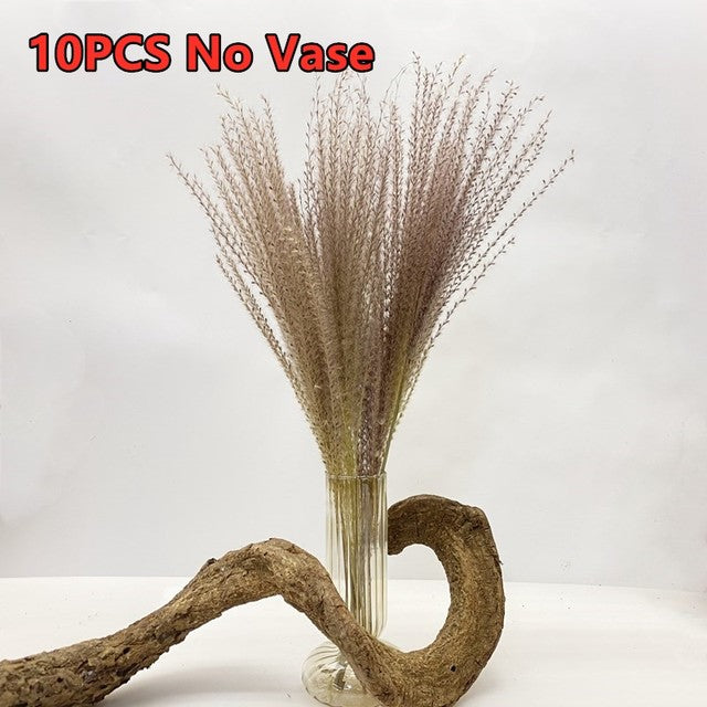 45cm Reed Pampas Wheat Ears Rabbit Tail Grass Natural Dried Flowers Bouquet Wedding Decoration Christmas Party For Home Decor