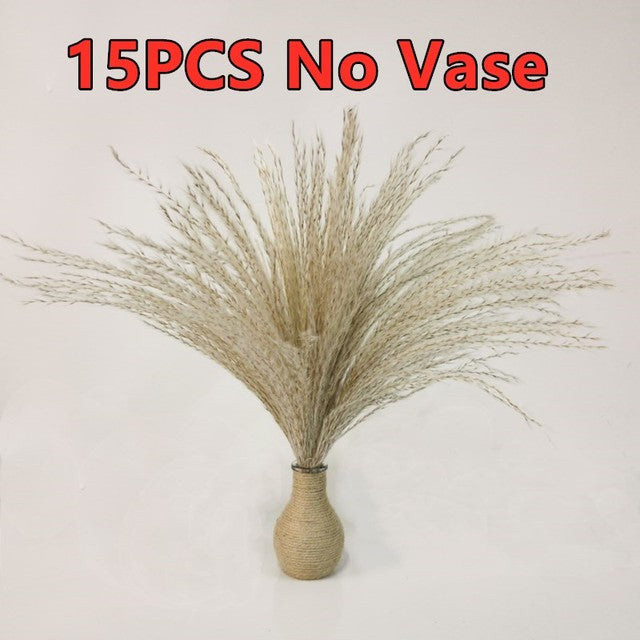 45 cm Reed Pampas Weizenohren Kaninchenschwanz Gras Natürliche Trockenblumen Blumenstrauß Hochzeitsdekoration Weihnachtsfeier für Wohnkultur