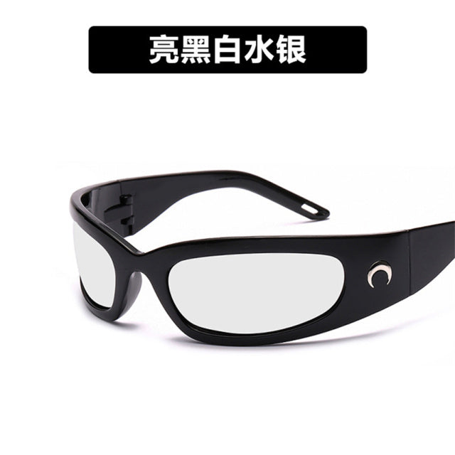 2021 New Moon Rechteckige Sonnenbrille für Frauen Mann Vintage Outdoor Radfahren Sport Hip Hop Punk Sonnenbrille UV400 Trend weiblich