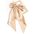 New Women Large Bow Hairpin Summer Chiffon Big Bowknot Stain Bow Barrettes Women Solid Color Ponytail Clip Hair Accessories
