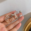 2021 New Korea Clear Acrylic Geometric C-shaped Hoop Earrings For Women Girls Trends Hanging Earrings Party Travel Jewelry Gifts