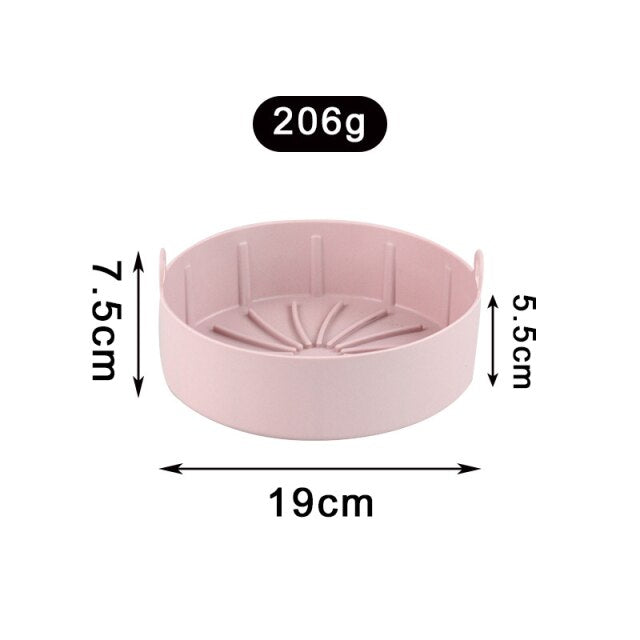 Air Fryer Pot Silicone Tray BPA Free BBQ Barbecue Pad Plate Airfryer Oven Baking Mold Pot Food Safe Reusable Kitchen Accessory