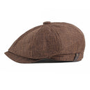 Boina Vintage para hombre, sombreros de Newsboy, gorras clásicas de Newsboy occidental, boina de mezcla de algodón, sombrero de visera plana ajustable para hombres, gorra de boina de primavera