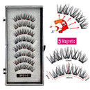 2 Pairs 3D Natural Magnetic Eyelashes ,With 5 Magnetic Lashes Handmade Reusable Magnetic False Eyelashes Support Drop Shipping