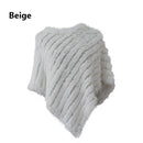 Real Rabbit Fur Knitted Natural Fur Poncho Vest Fashion Wrap Coat Shawl Lady Scarf Natural Fur Wedding Party Wholesale Cape