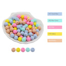 Cute-Idea 20Pcs Silicone Round Beads 9MM Baby Teething Chewable Beads DIY Baby Rodent Pacifier Chain Toys Accessories Baby Goods