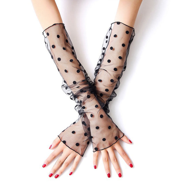 Sexy Lace Nets Gloves Elastic Gloves Bride Long-sleeve Gloves Mesh Liturgy Gloves Sexy Glove Summer Lace Jacquard Fishnet Gloves