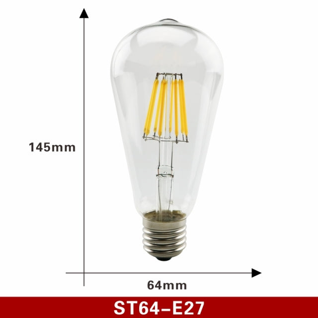 2pcs E27 E14 Retro Edison LED Filament Bulb Lamp AC220V Light Bulb C35 G45 A60 ST64 G80 G95 G125 Glass Bulb Vintage Candle Light