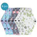 Almohadillas menstruales reutilizables, 6 uds., servilleta sanitaria lavable para mujer, almohadilla Menstrual lavable de carbón de bambú y algodón