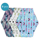 Almohadillas menstruales reutilizables, 6 uds., servilleta sanitaria lavable para mujer, almohadilla Menstrual lavable de carbón de bambú y algodón