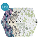 Almohadillas menstruales reutilizables, 6 uds., servilleta sanitaria lavable para mujer, almohadilla Menstrual lavable de carbón de bambú y algodón