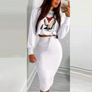 Vestido elegante traje para Mujer moda 2021 conjunto de falda de fiesta Silm Fit manga larga estampado cordón fruncido vestido Mujer bata Mujer