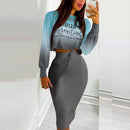 Vestido elegante traje para Mujer moda 2021 conjunto de falda de fiesta Silm Fit manga larga estampado cordón fruncido vestido Mujer bata Mujer