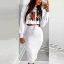 Vestido elegante traje para Mujer moda 2021 conjunto de falda de fiesta Silm Fit manga larga estampado cordón fruncido vestido Mujer bata Mujer