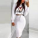 Vestido elegante traje para Mujer moda 2021 conjunto de falda de fiesta Silm Fit manga larga estampado cordón fruncido vestido Mujer bata Mujer