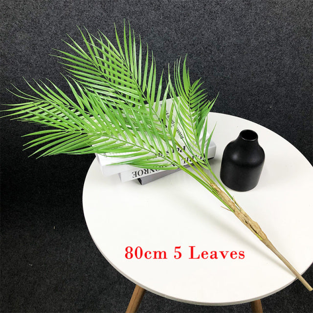 Palmera Artificial grande de 125cm, ramas de plantas tropicales, hojas falsas de plástico, Monstera verde para el hogar, jardín, habitación, decoración de oficina