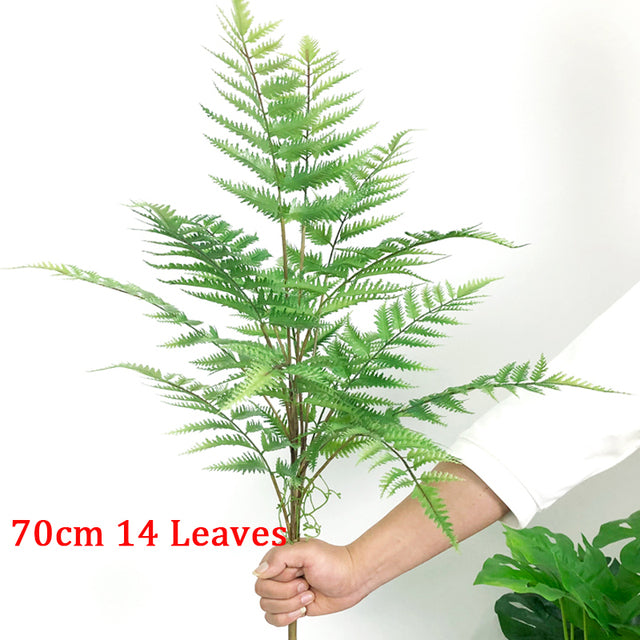 125cm Large Artificial Palm Tree Tropical Plants Branches Plastic Fake Leaves Green Monstera For Home Garden Room Office Decor