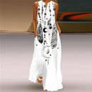 WAYOFLOVE 2022  Sleeveless Black Dress Summer Beach Casual Elegant Breathable Long Dresses Woman V Neck Rose Print Women&