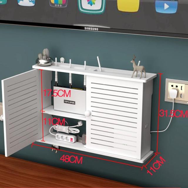 Large Wireless Wifi Router Shelf Storage Boxes Cable Power Bracket Wall Hanging Plug Board Home Decor Furniture organizador