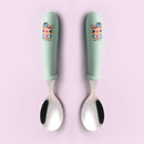 Baby Gadgets Tableware Set Children Utensil Stainless Steel Toddler Dinnerware Cutlery Cartoon Infant Food Feeding Spoon Fork