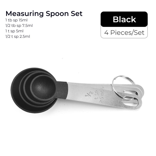 4Pcs baking measuring spoon cup/multipurpose spoon PP baking accessories stainless steel/plastic handle kitchen gadgets