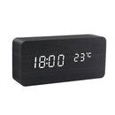 Relojes USB/AAA LED Despertador de madera Reloj de mesa Control de voz Despertador de madera digital Mesa de escritorio electrónica Decoración 2022