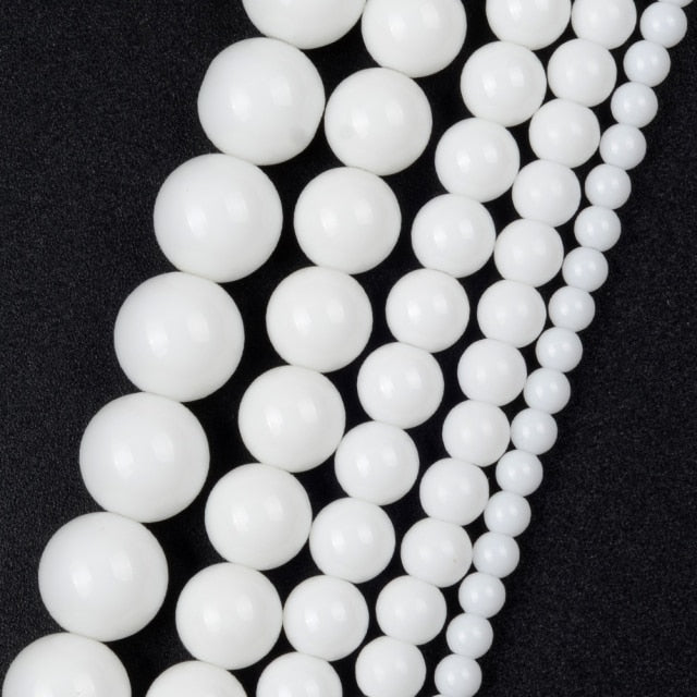 Glatte schwarze Achat-Natursteinperlen für die Schmuckherstellung Runde Onyx-Losperlen 4 6 8 10 12 mm Diy-Armband-Halskette 15 Zoll