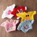 Weiche Cartoon Mini Gelbe Ente Plüschtier Kleidung Niedliche Plüschpuppen für 30 cm Gelbe Ente Kinderspielzeug Geburtstagsgeschenke Zubehör