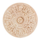 Carven Altar Wooden Divination Pendulum Board Star Sun Moon Laser Cut Slice Wood Base Coasters Wall Sign Decor Hexagonal Pointed