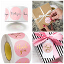 100-500pcs Thank You Sticker Envelope Seal Scrapbook Sticker Pink Heart Cute Round Sticker Stationery Label Stickers