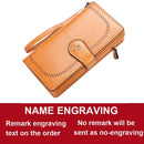 2022 Large Women Wallets Name Engraving Hollow Out Long Wallet Fashion Top Quality PU Leather Card Holder Wallet For Women