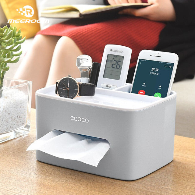 Tissue Storage Box Napkin Holder Multifunctional Sundries Storage Ontainer Living Room Stationery Organizer Box for Home Office