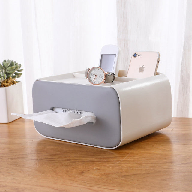 Tissue Storage Box Napkin Holder Multifunctional Sundries Storage Ontainer Living Room Stationery Organizer Box for Home Office