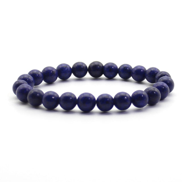 Pulsera de cuentas naturales para hombre, piedra Natural de 8mm, roca de lava, ojo de tigre, ónix negro, cuentas curativas mate, abalorio elástico, joyería de Yoga para mujer