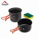 Widesea Ultralight Camping Cooking Utensils Outdoor Tableware Pot Set Hiking Picnic Travel Tourist Dishes Supplies Equipment