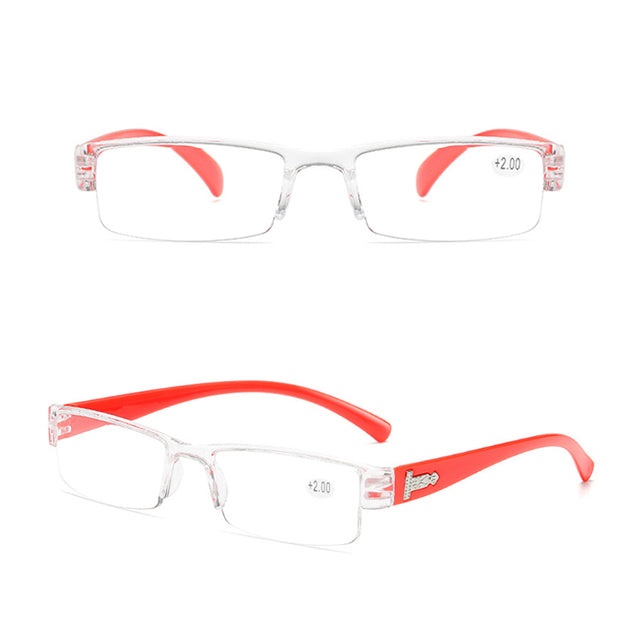 Korean Fashion Reading Glasses Men Women Clear Lens Half Frame Presbyopic Eyewear 1.0 1.5 2.0 2.5 3.0 3.5 4.0 for Reader