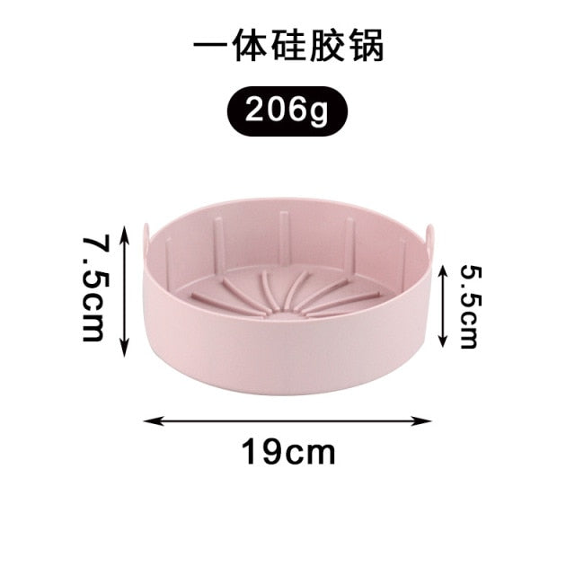 Silicone Pot for Airfryer Reusable Air Fryer Accessories Baking Basket Pizza Plate Grill Pot Kitchen Cake Cooking Baking Tools
