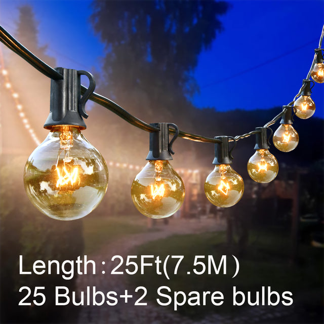 50Ft Patio String Light Outdoor Girlande Lichter Girlande G40 Globe Bulb Fairy String Light Silvester Party Garten Girlanden dekorieren