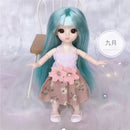 BJD Mini 16cm Doll 13 Movable Joints 1/12 Multi-color Hair Princess Doll and Clothes Can Dress Up Girls DIY Toys Birthday Gifts