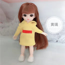 BJD Mini 16cm Doll 13 Movable Joints 1/12 Multi-color Hair Princess Doll and Clothes Can Dress Up Girls DIY Toys Birthday Gifts