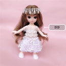 BJD Mini 16cm Doll 13 Movable Joints 1/12 Multi-color Hair Princess Doll and Clothes Can Dress Up Girls DIY Toys Birthday Gifts