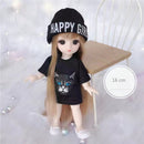 BJD Mini 16cm Doll 13 Movable Joints 1/12 Multi-color Hair Princess Doll and Clothes Can Dress Up Girls DIY Toys Birthday Gifts