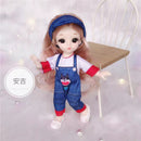 BJD Mini 16cm Doll 13 Movable Joints 1/12 Multi-color Hair Princess Doll and Clothes Can Dress Up Girls DIY Toys Birthday Gifts