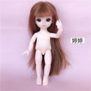 BJD Mini 16cm Doll 13 Movable Joints 1/12 Multi-color Hair Princess Doll and Clothes Can Dress Up Girls DIY Toys Birthday Gifts