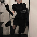 2022 Spring Knitted Dress Party Sexy Slim Casual Y2k Mini Dress Sweater Women Design Long Sleeve Elegant One Piece Dress Korean