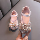 2022 New Childrens Shoes Pearl Rhinestones Shining Kids Princess Shoes Baby Girls Shoes For Party and Wedding D487